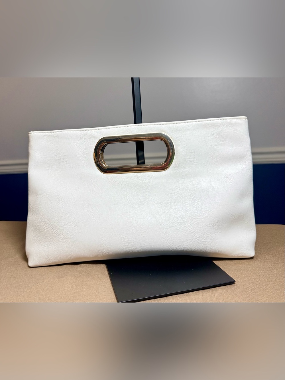 Charming Charlie White Clutch with Gold Handle - Picture 2 of 4